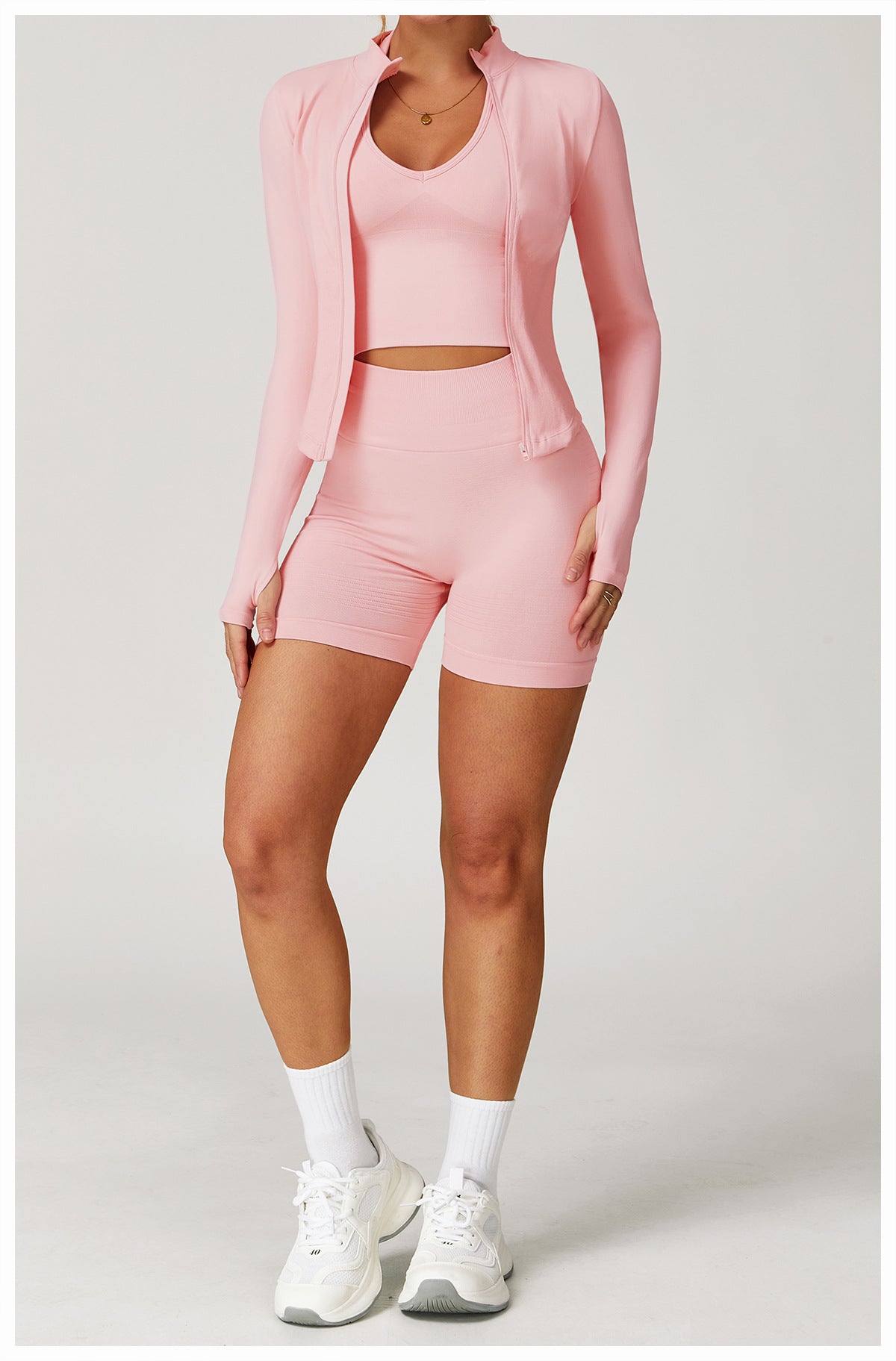 Zip-Up Long Sleeve Crop Yoga Jacket