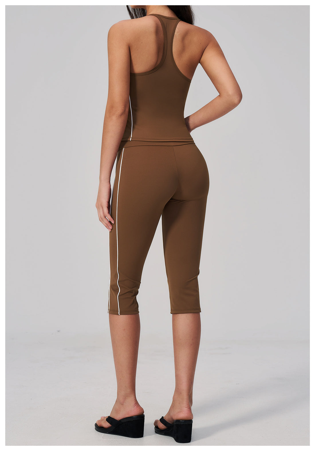 Color-Block Racerback Cami & Capri Legging Set