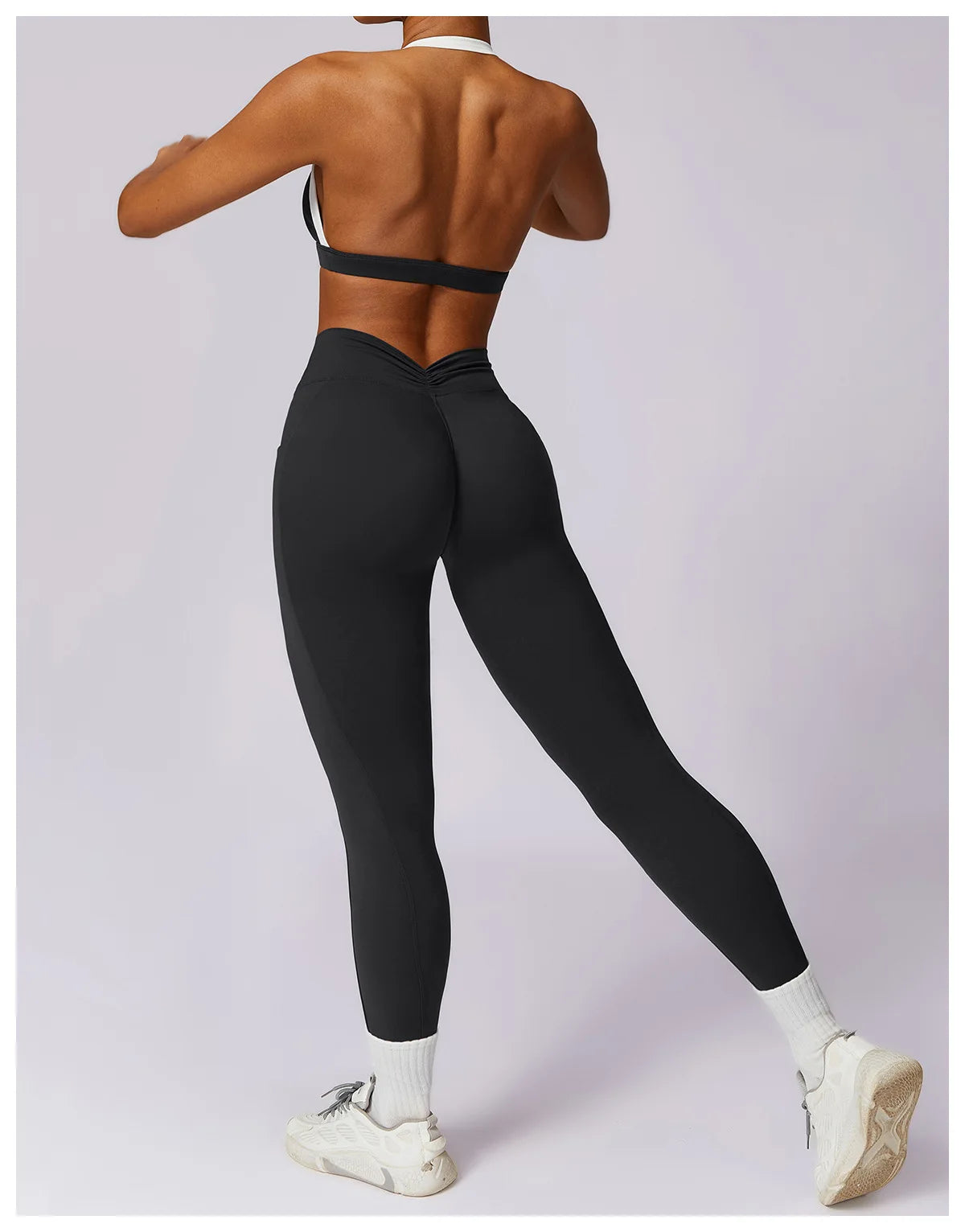 Color Block Long Sleeve Crop & Leggings Set