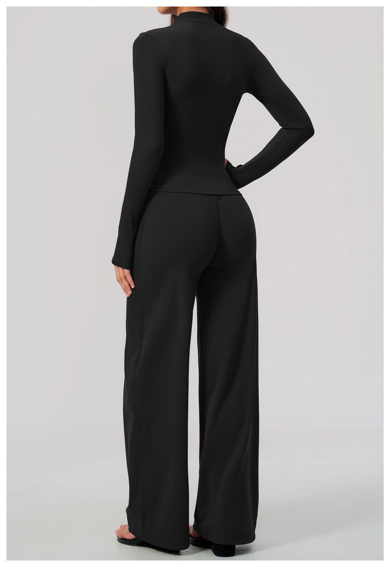 Zip Jacket, Bra & Flared Pant Yoga Set