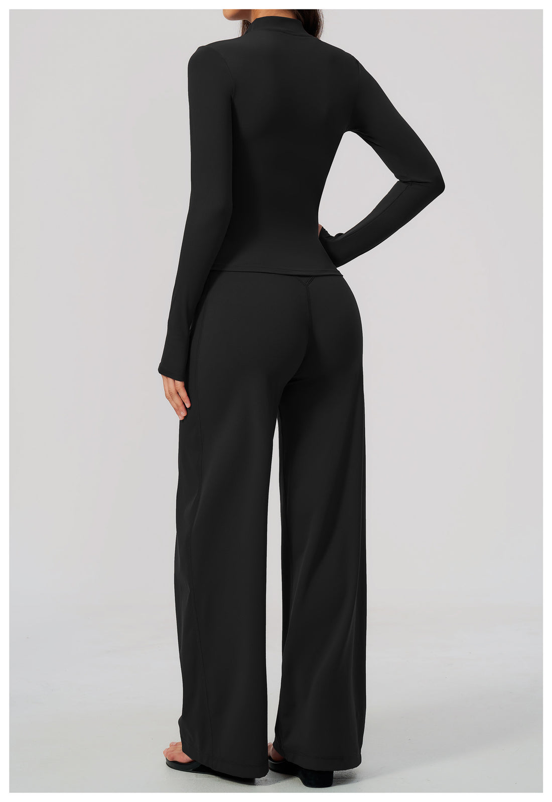 Zip Jacket, Bra & Flared Pant Yoga Set