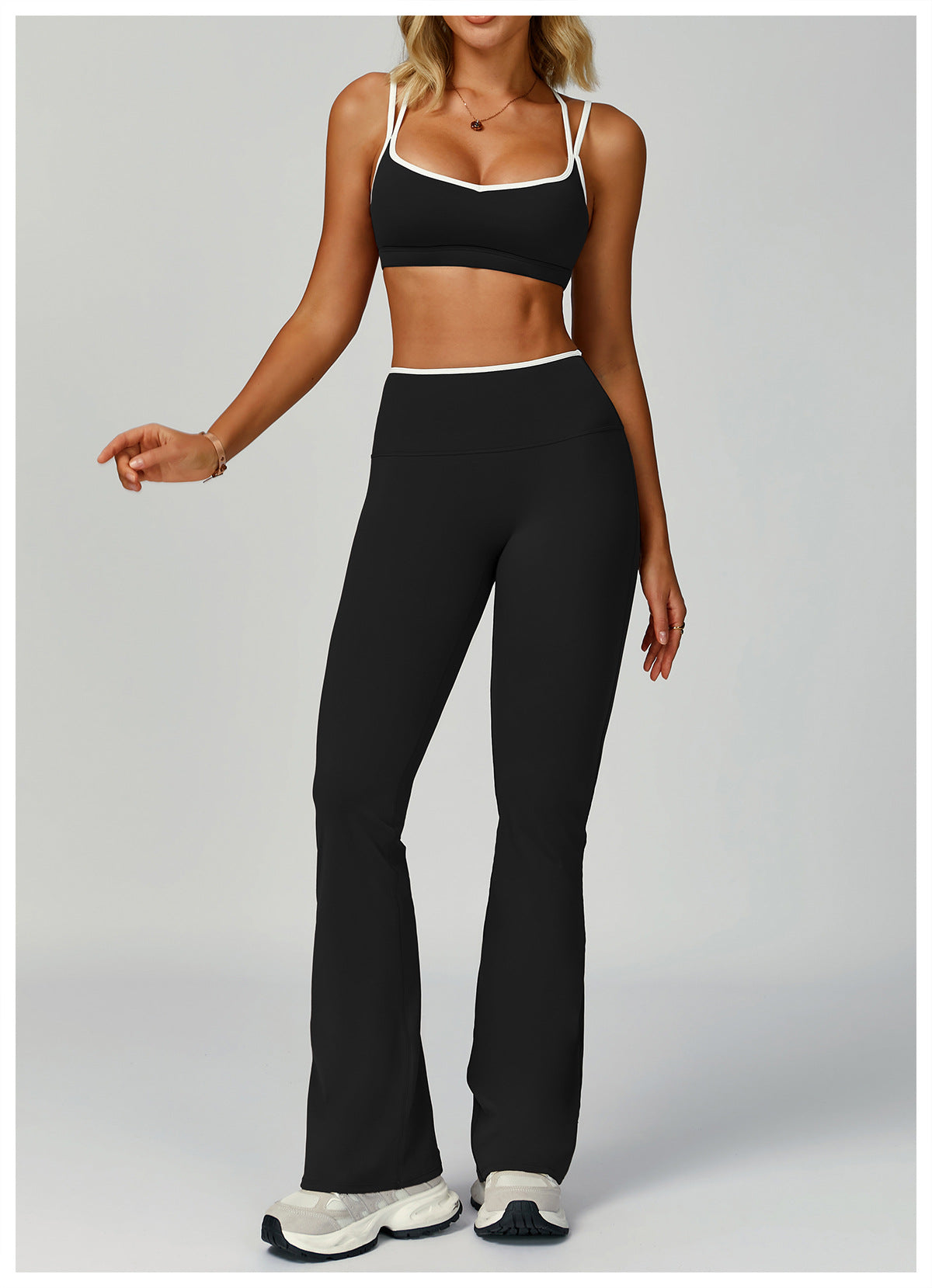 Strappy Backless Bra & Bike Short Set