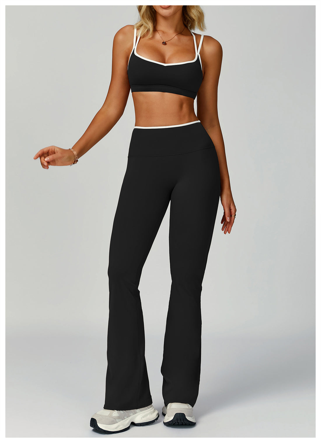 Strappy Backless Bra & Bike Short Set