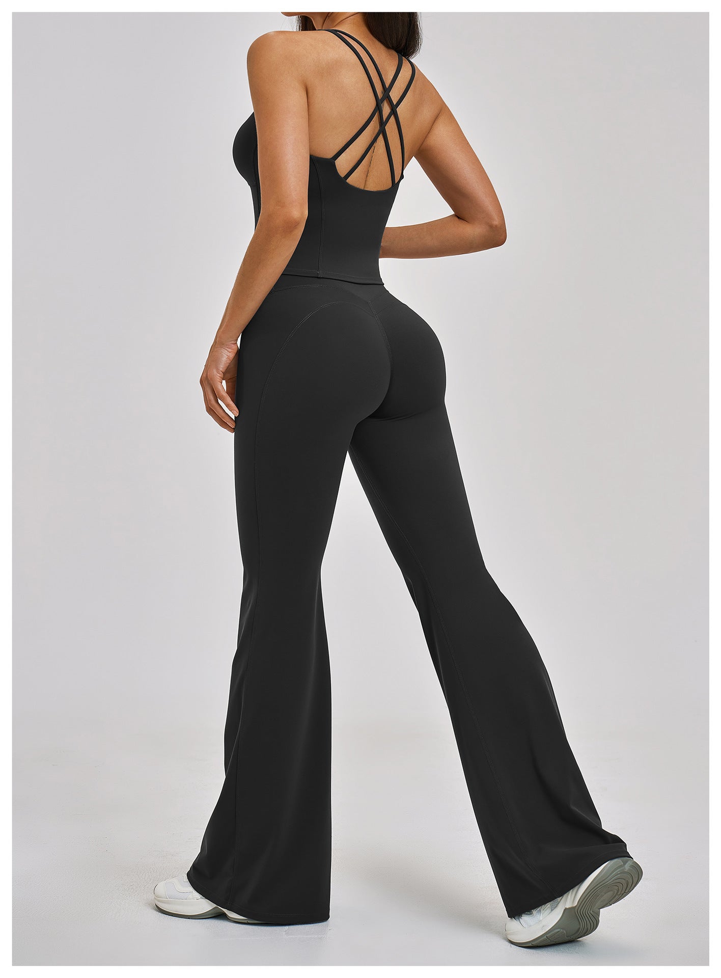 Cross-Back Bra & Flared Pant Yoga Set