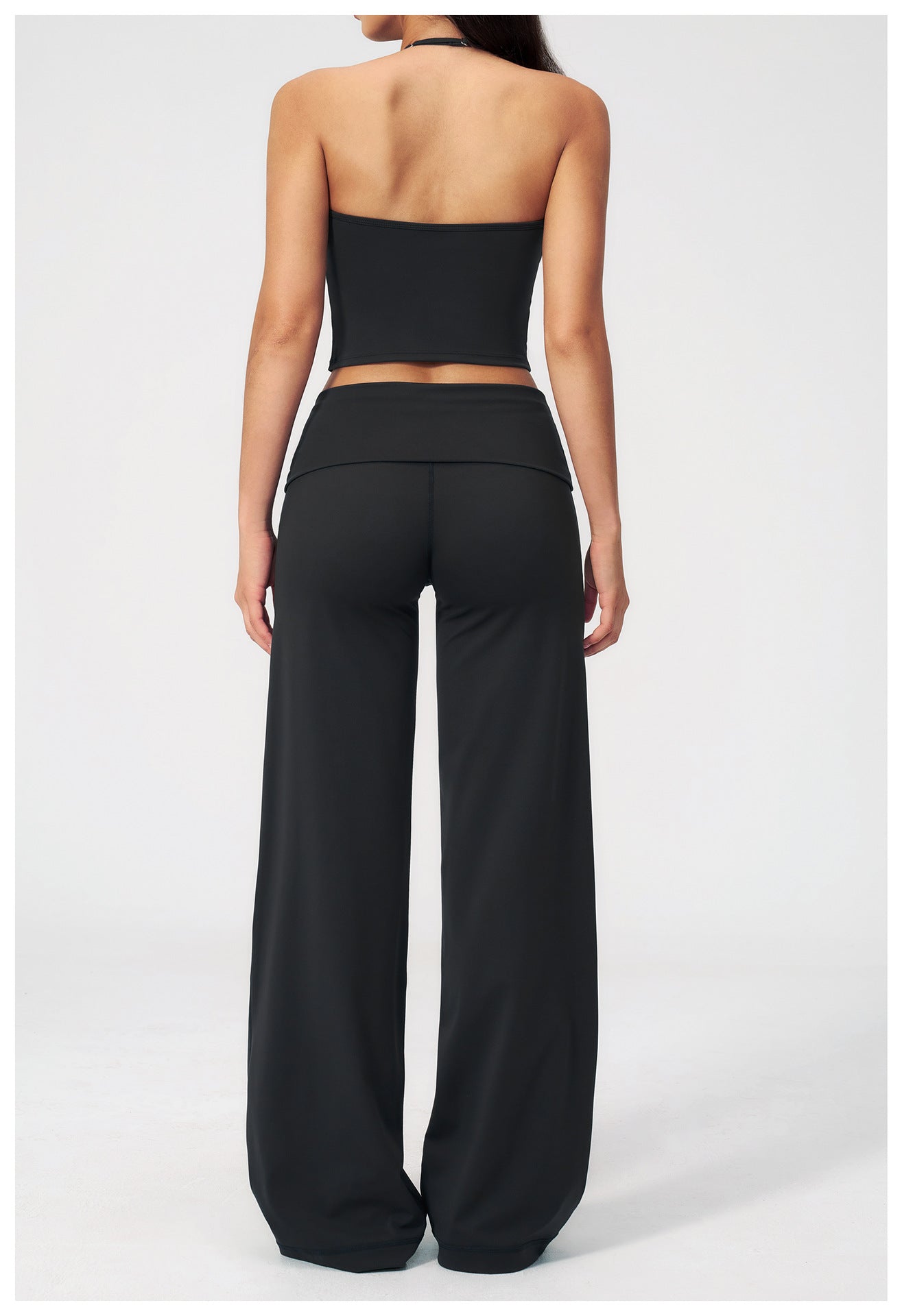 Halter Crop Top & Wide-Leg Pants Set