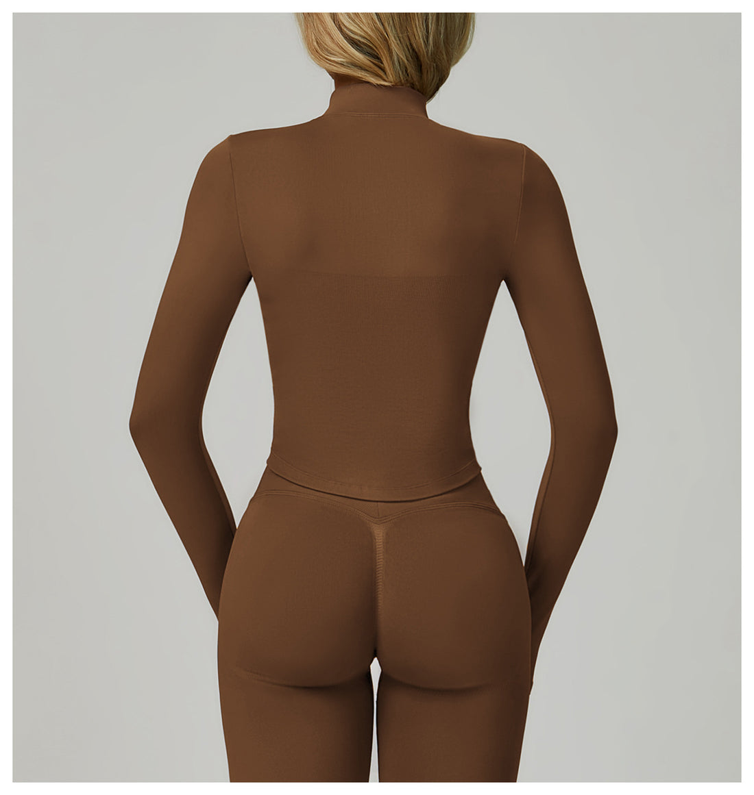 Zip-Up Long Sleeve Crop Yoga Jacket