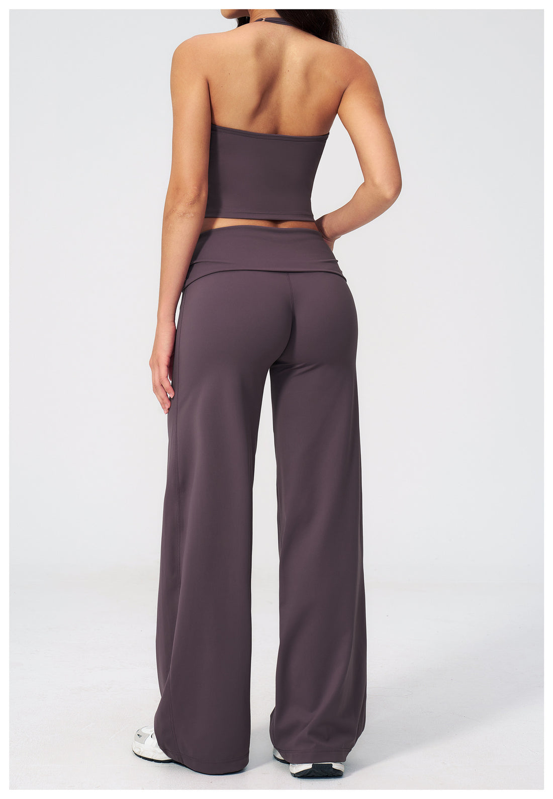 Halter Crop Top & Wide-Leg Pants Set