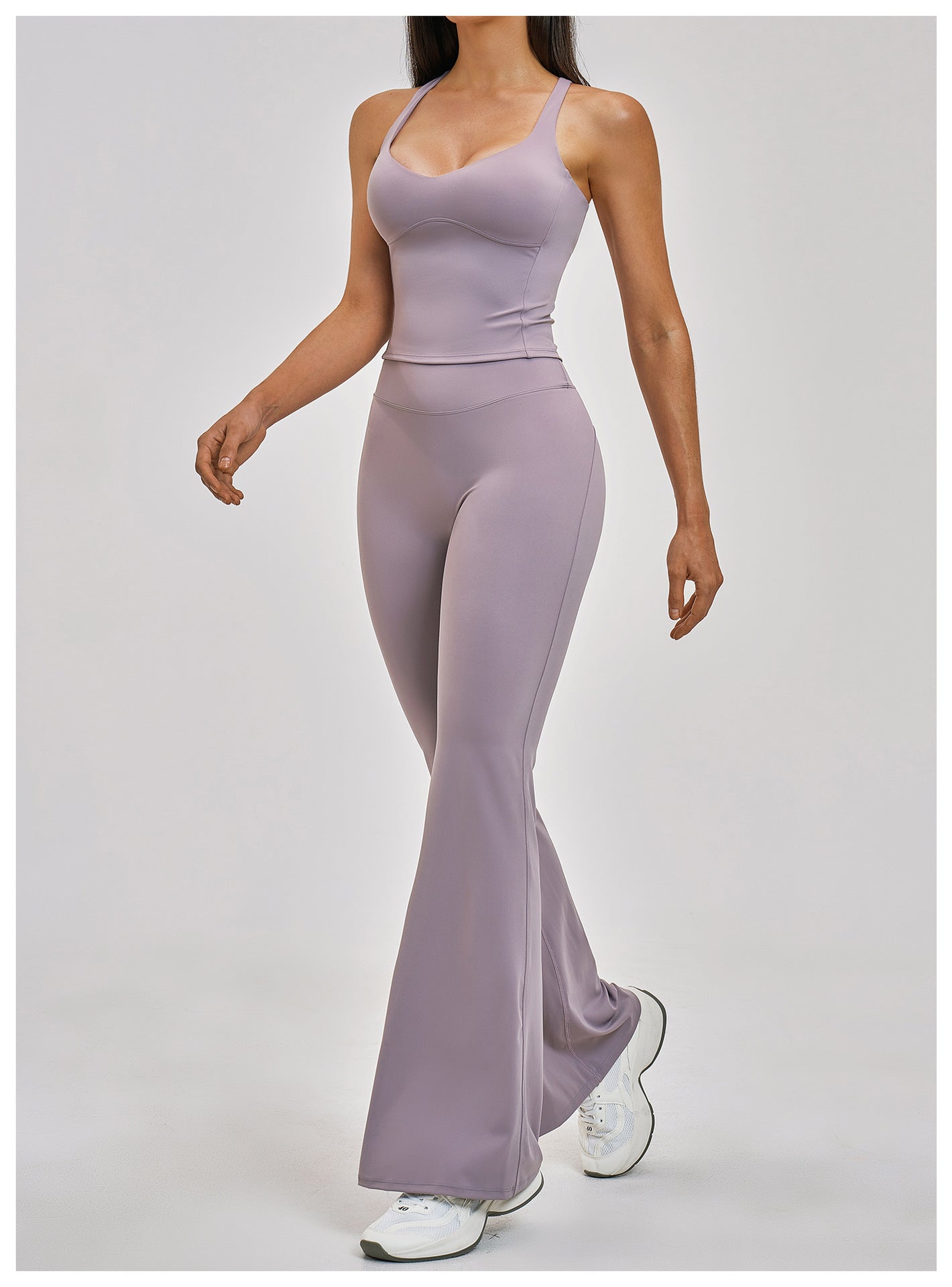Cross-Back Bra & Flared Pant Yoga Set