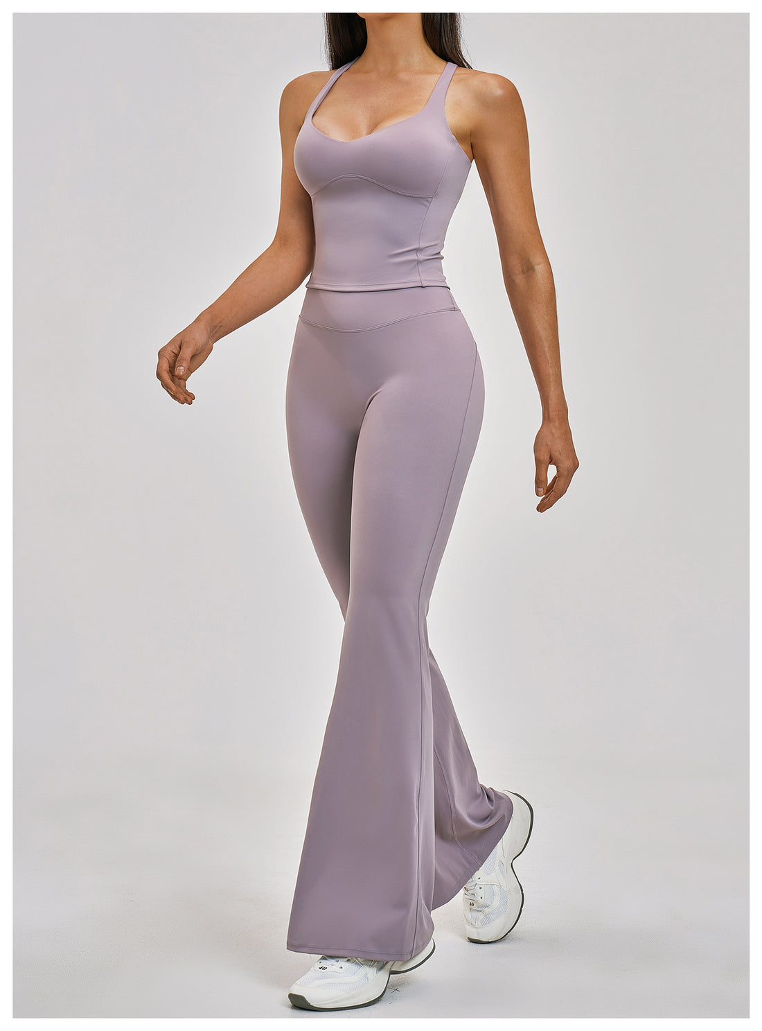 Cross-Back Bra & Flared Pant Yoga Set