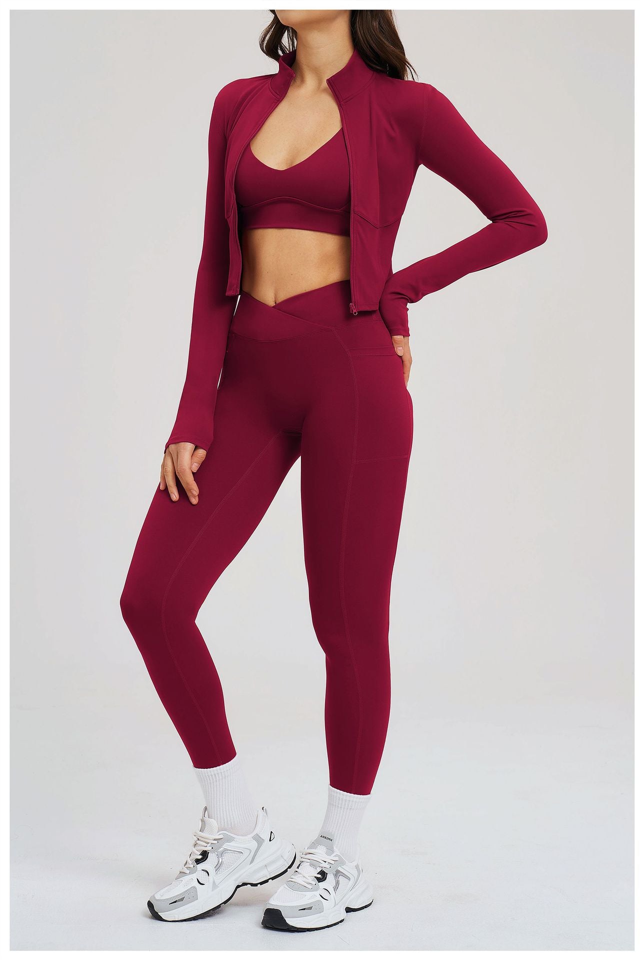 Women's Seamless Zip 3-Piece Activewear Set