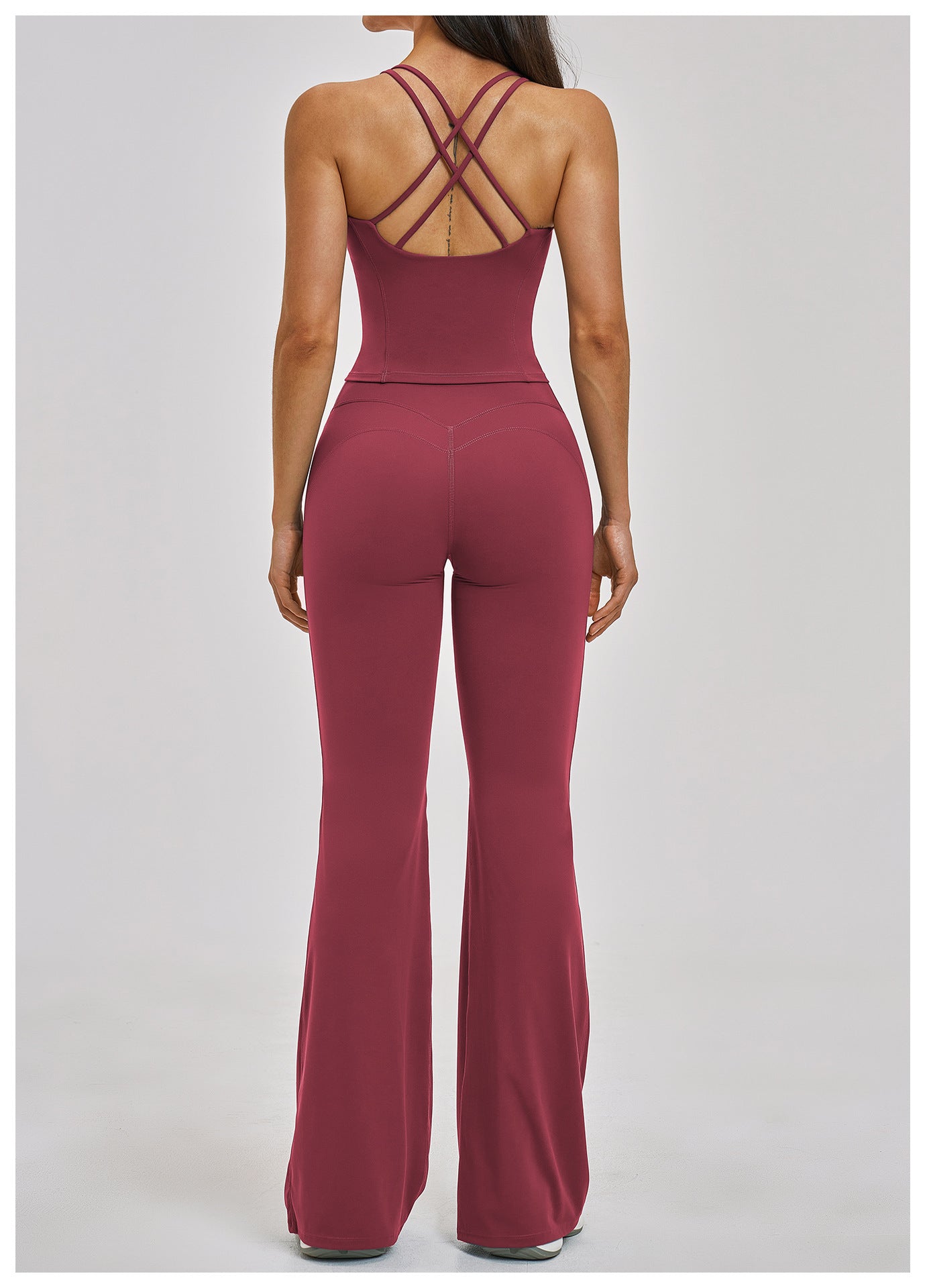 Cross-Back Bra & Flared Pant Yoga Set