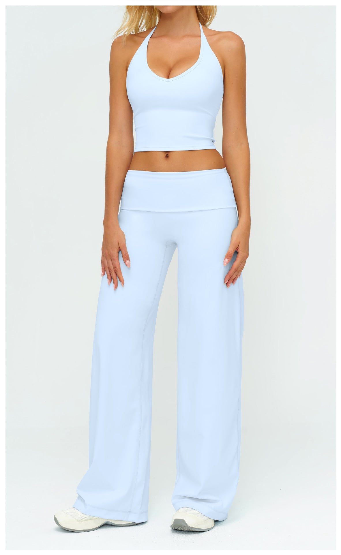 Halter Crop Top & Wide-Leg Pants Set (Style 2)
