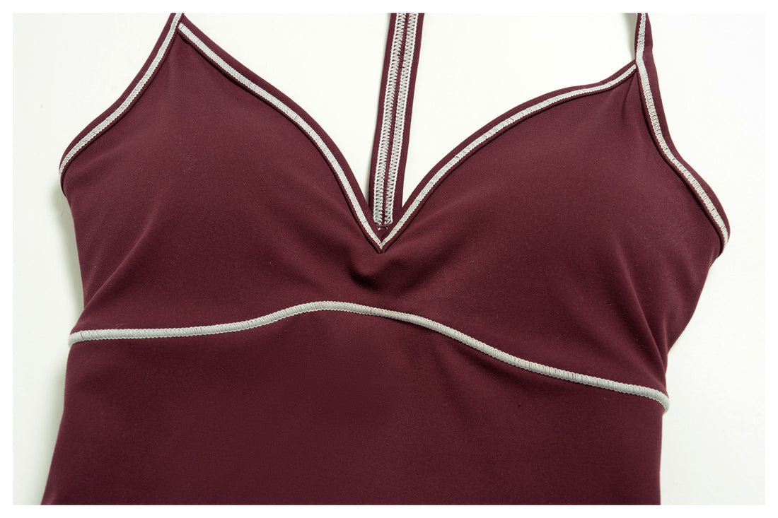 V-Neck Cami Bra & Running Shorts Set