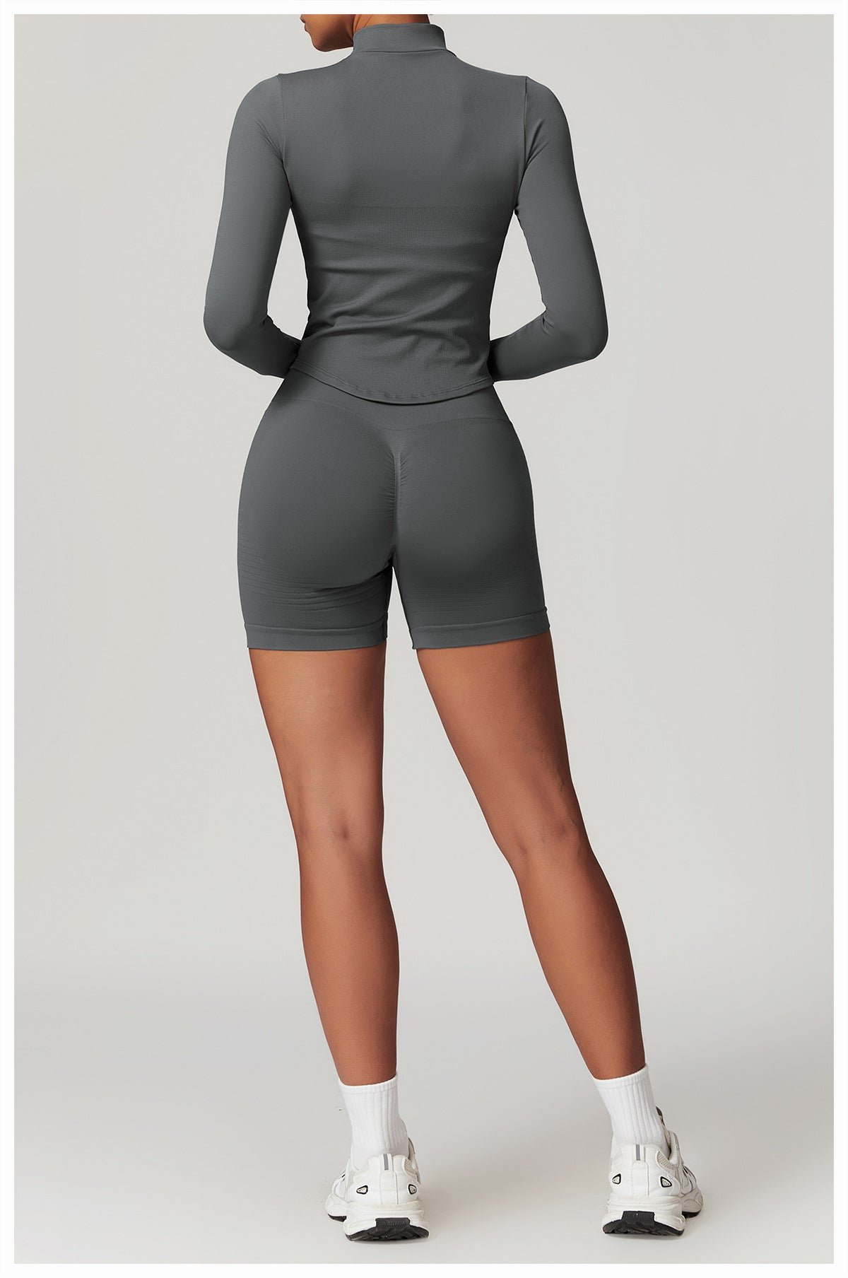 Zip-Up Long Sleeve Crop Yoga Jacket