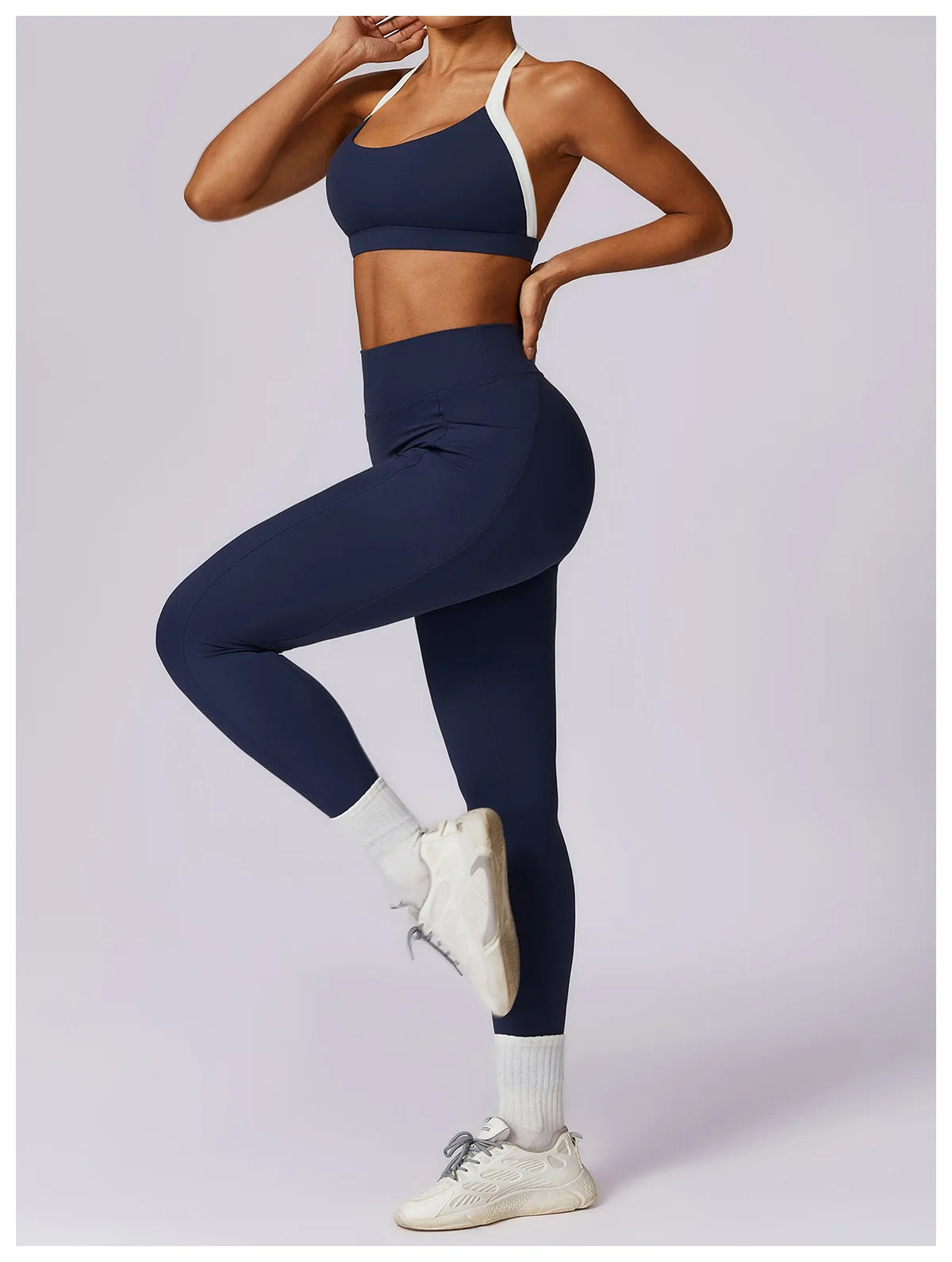 Halter Bra & Leggings Color-Block Set