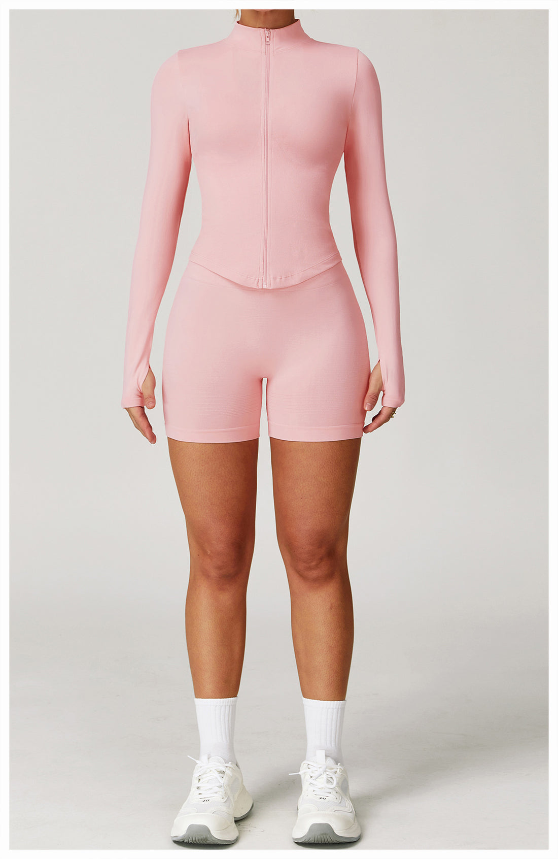 Zip-Up Long Sleeve Crop Yoga Jacket
