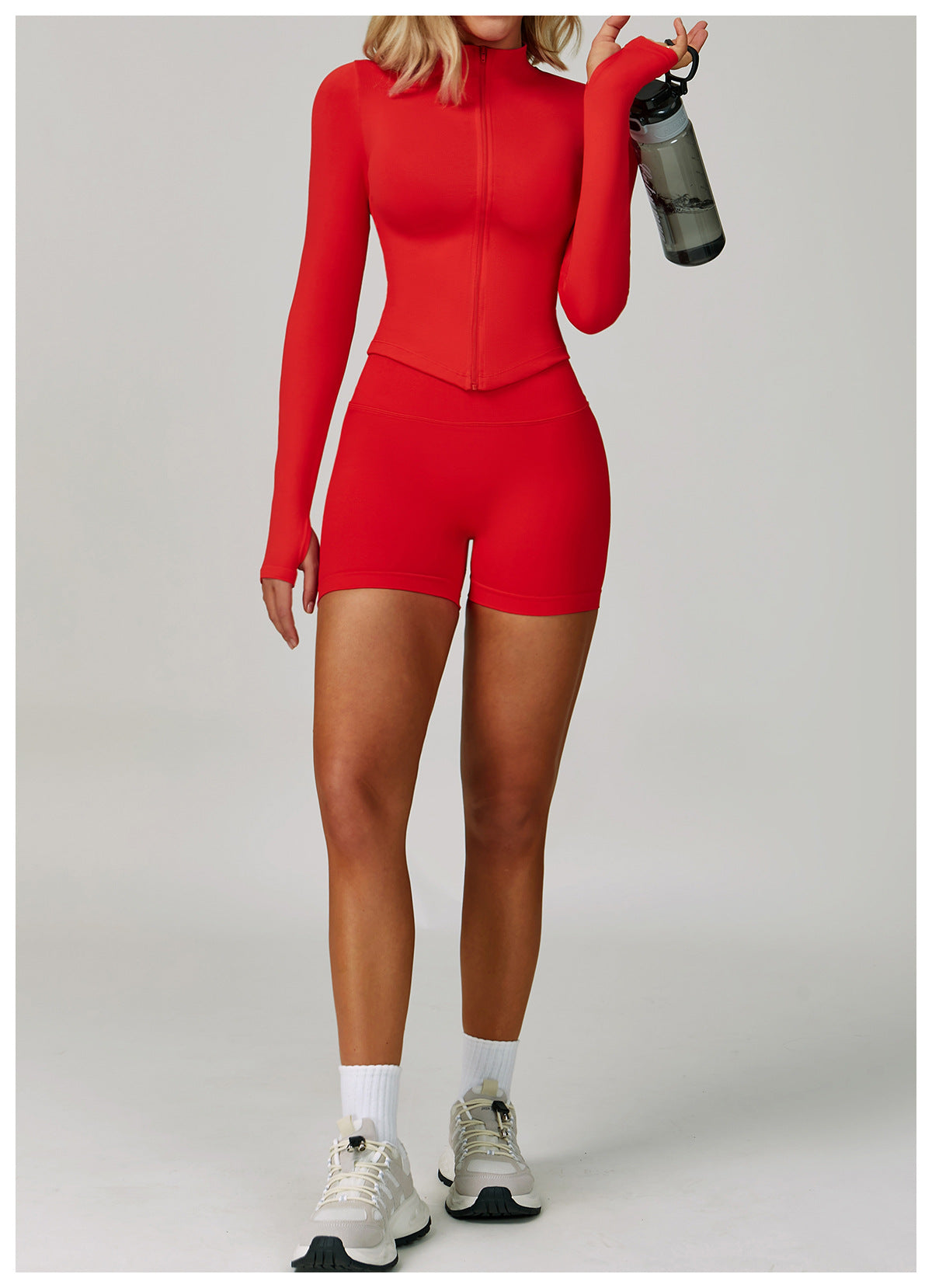 Zip-Up Long Sleeve Crop Yoga Jacket