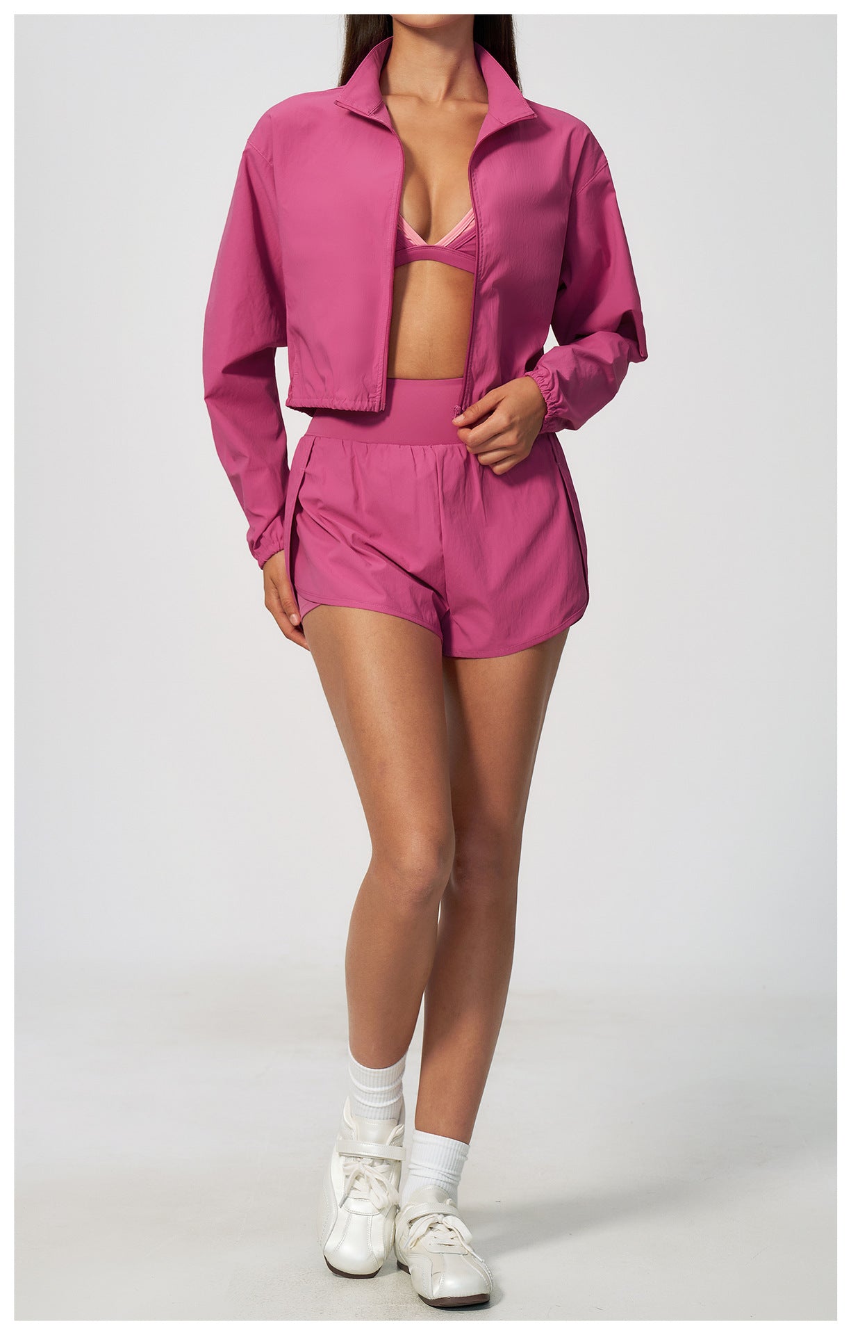 Cropped Windbreaker & Shorts Set
