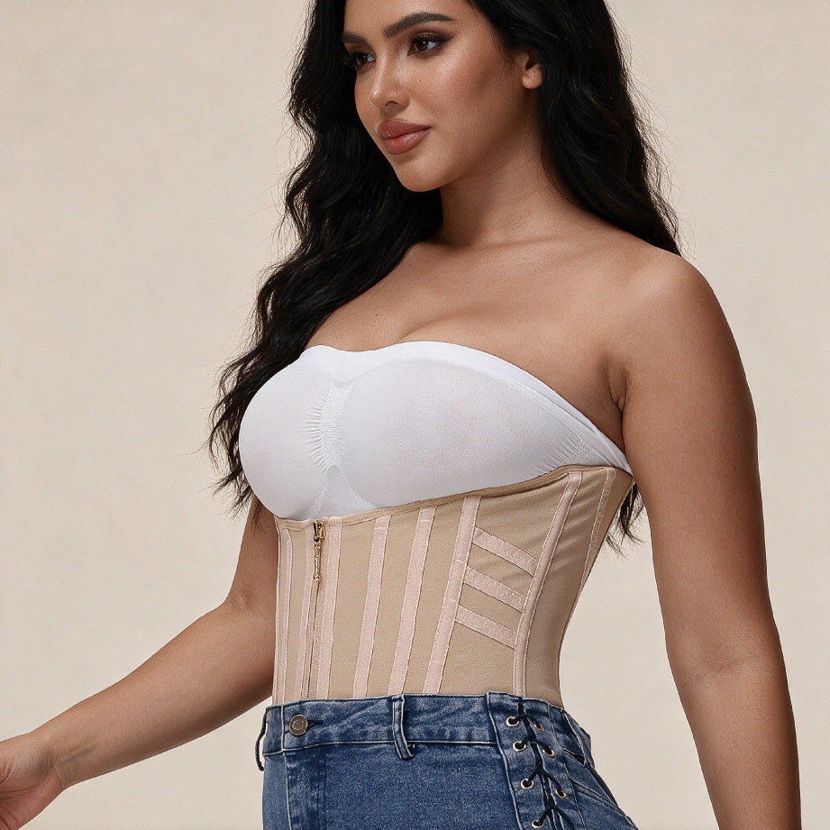 High Compression Curved Boned Waist Trainer TheJellyBra