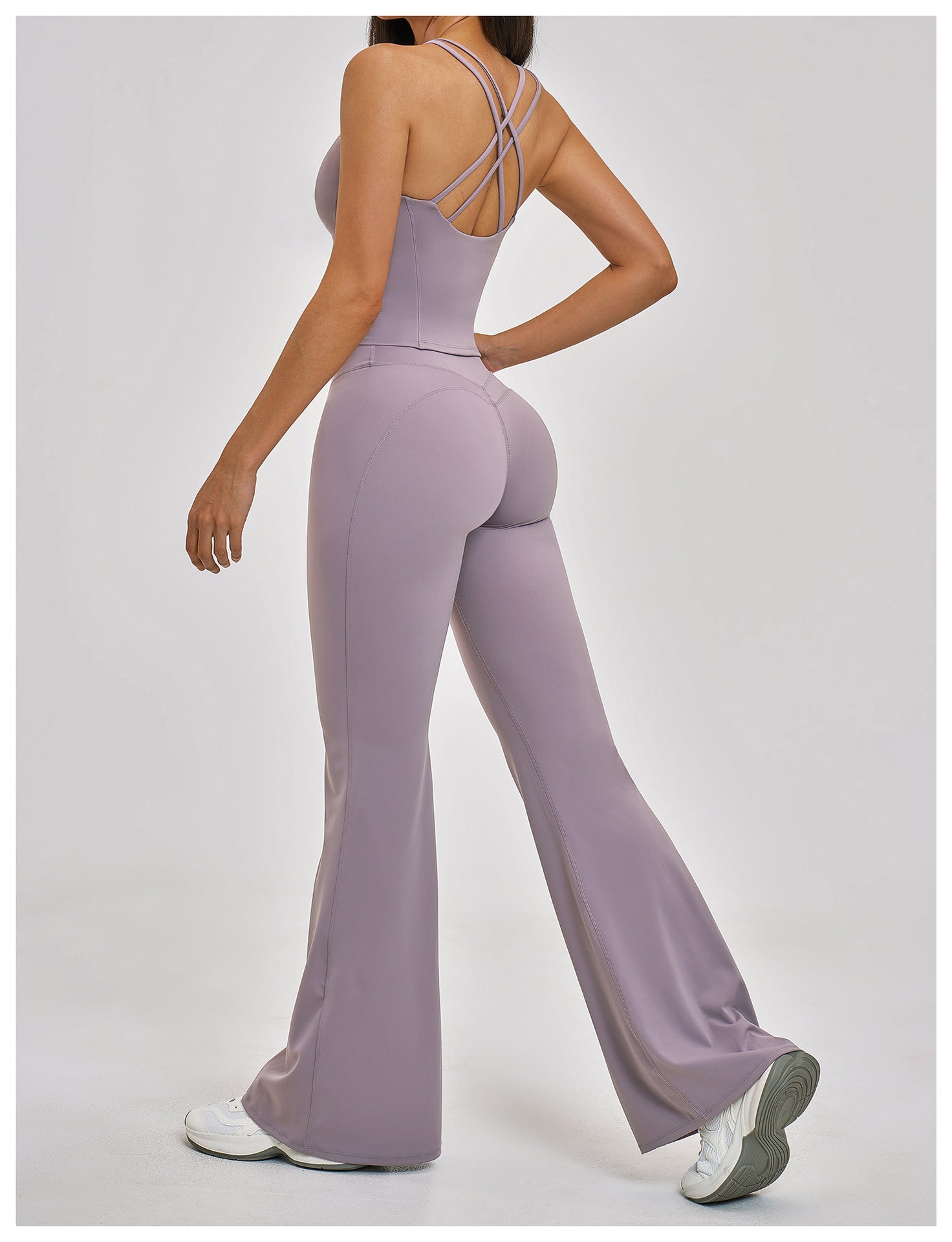 Cross-Back Bra & Flared Pant Yoga Set