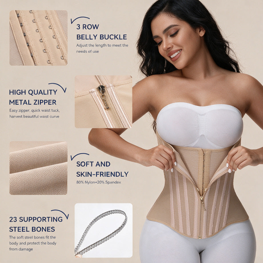 High Compression Curved Boned Waist Trainer TheJellyBra
