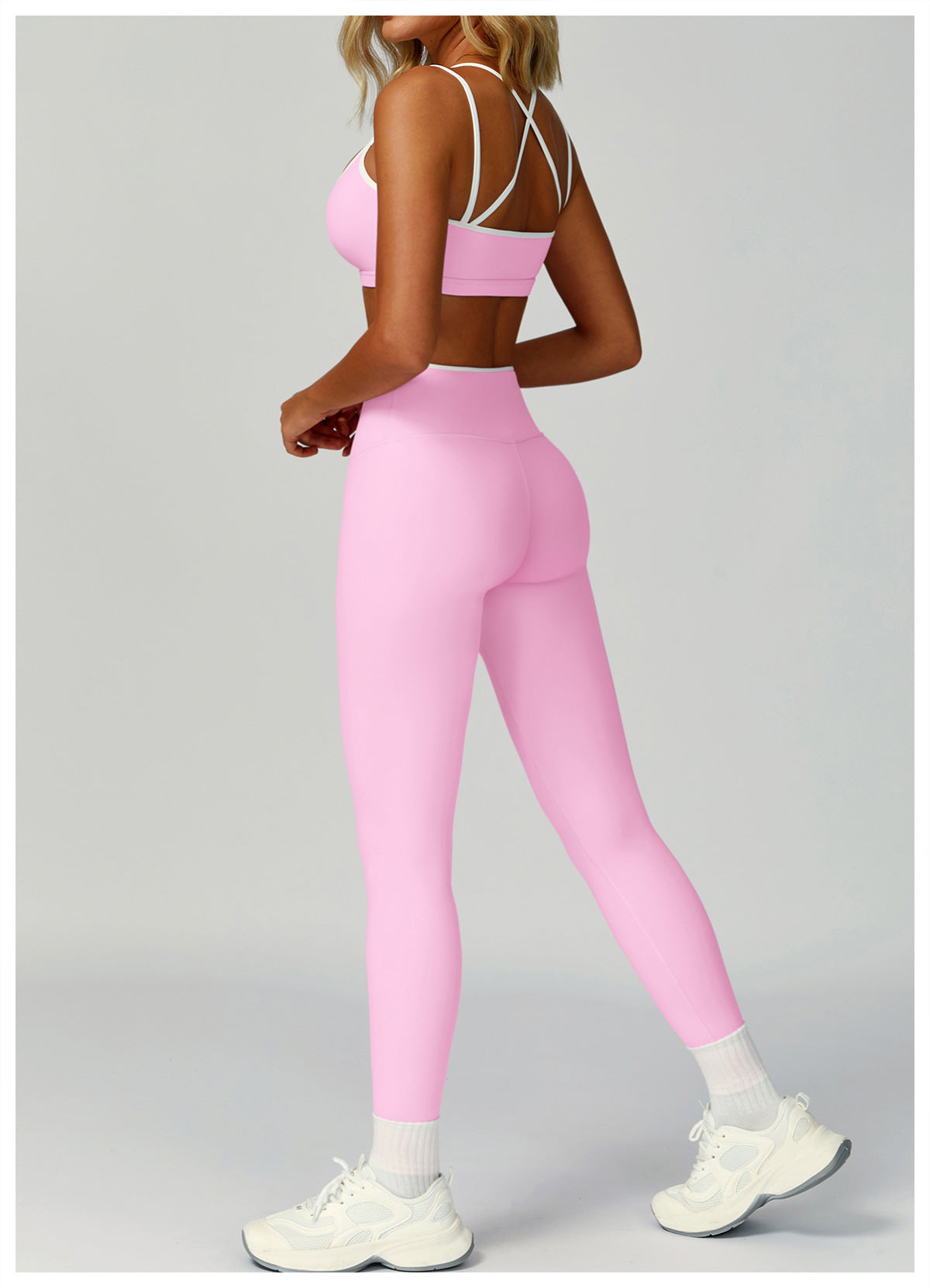 Strappy Backless Bra & Bike Short Set