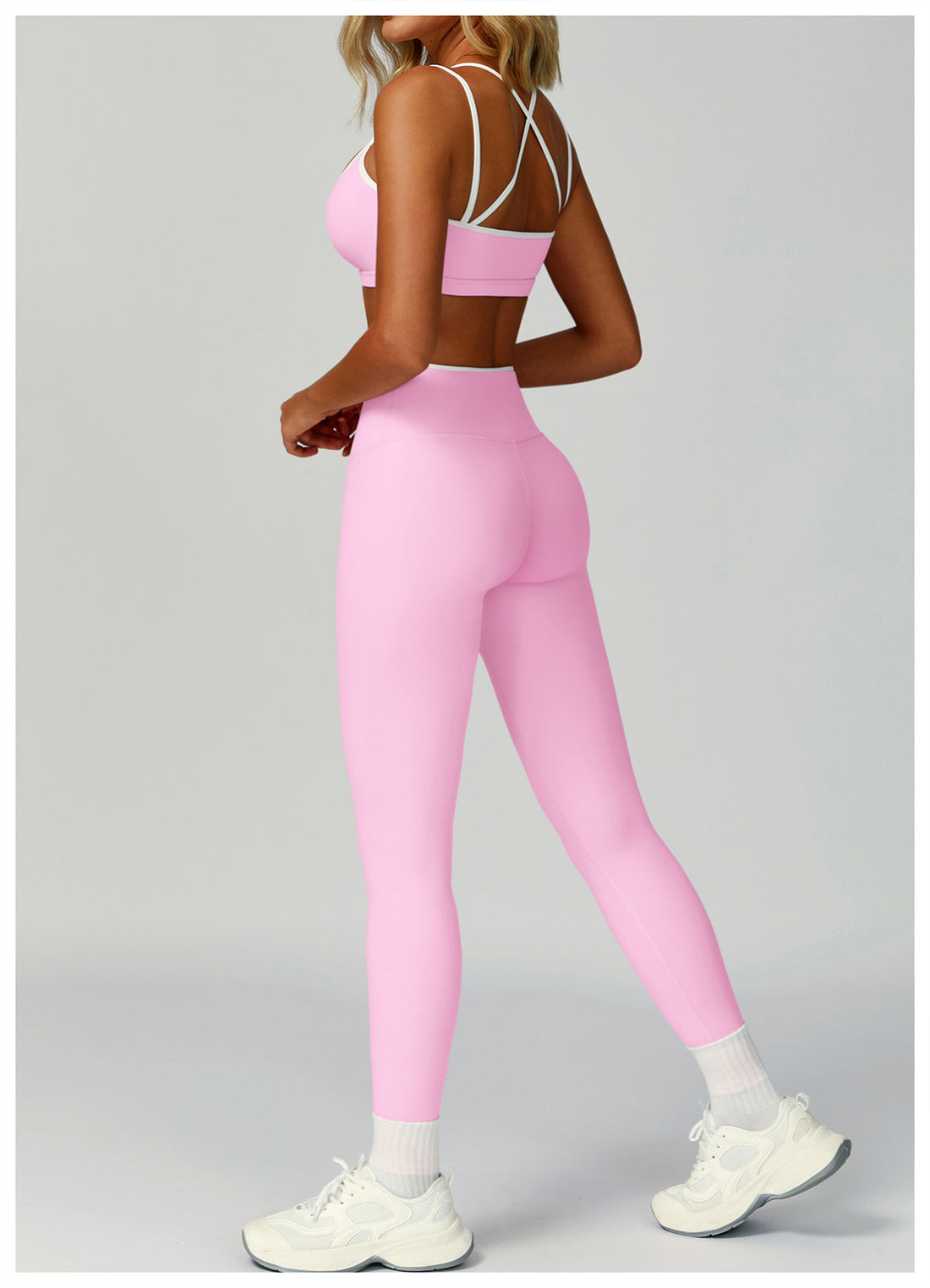 Strappy Backless Bra & Bike Short Set