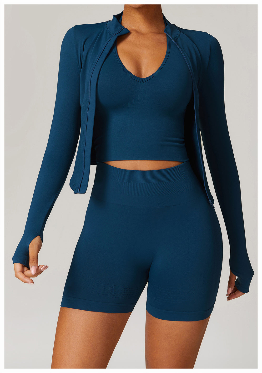 Zip-Up Long Sleeve Crop Yoga Jacket