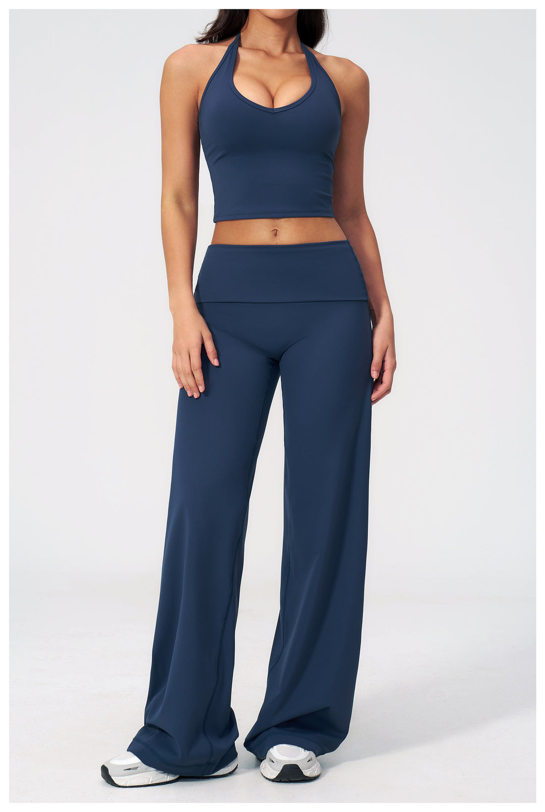 Halter Crop Top & Wide-Leg Pants Set (Style 2)