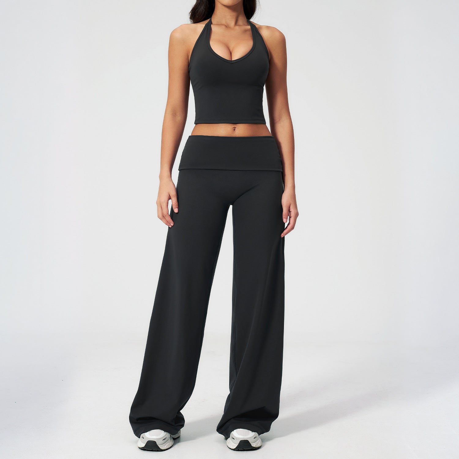 Crossover Strapless Fitted Back Workout Set Fitness High-Waisted Casual Running Yoga Set eprolo