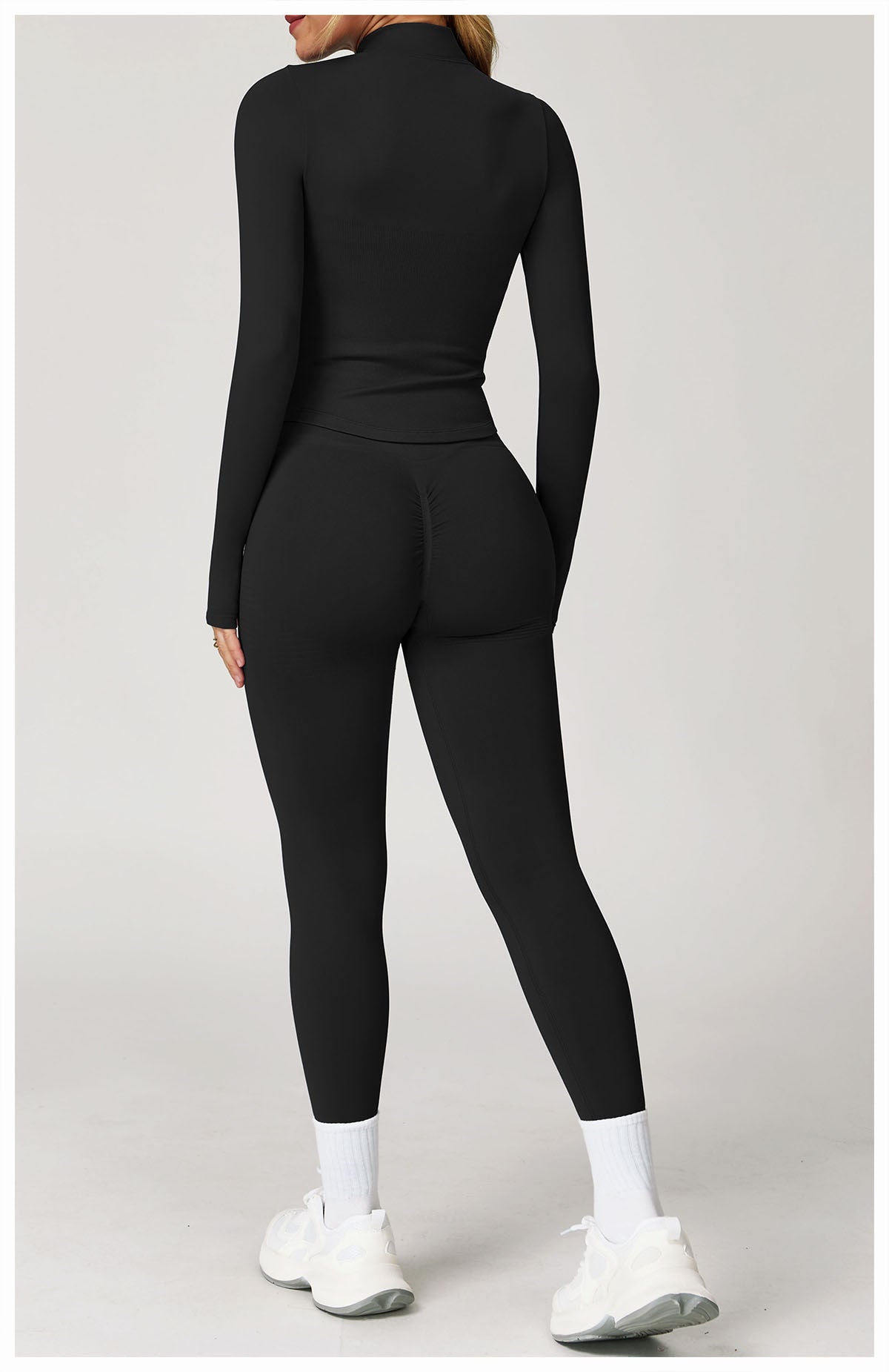 Zip-Up Long Sleeve Crop Yoga Jacket