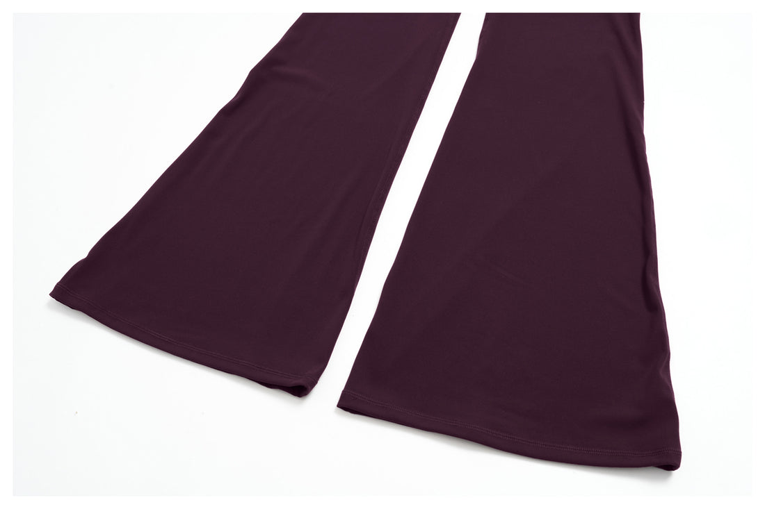 Crew Neck Crop Top & Flare Pants Set