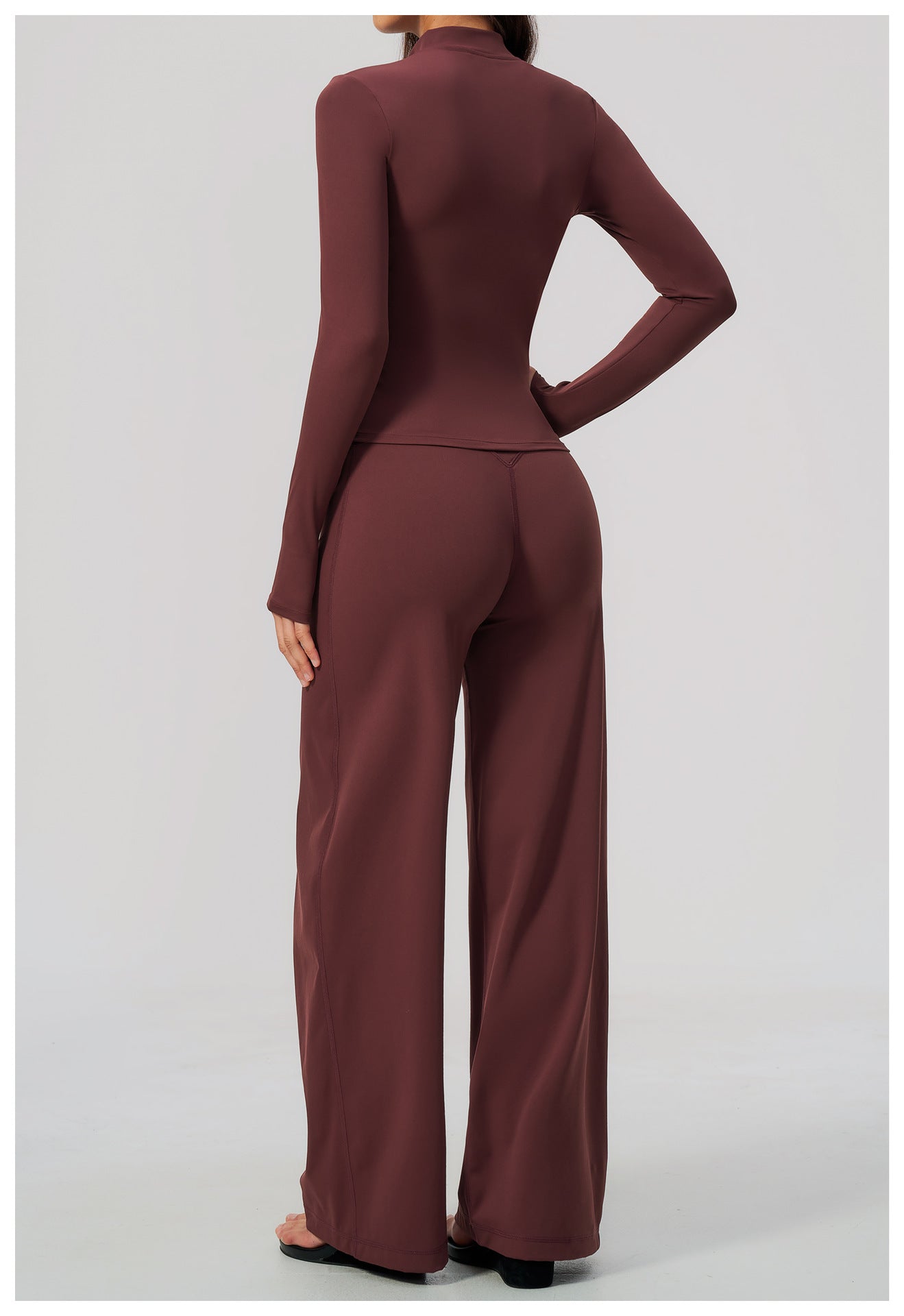 Zip Jacket, Bra & Flared Pant Yoga Set