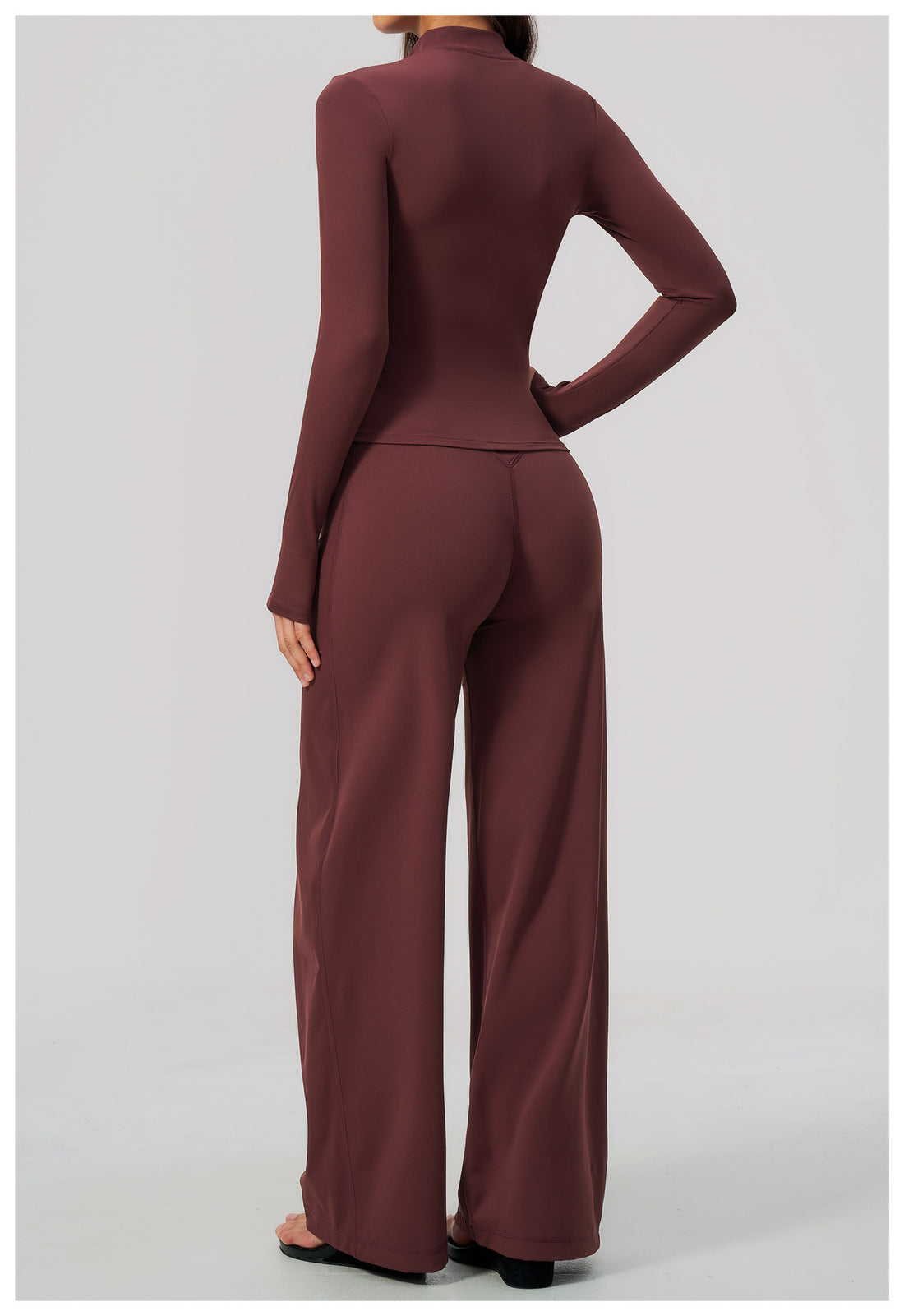 Zip Jacket, Bra & Flared Pant Yoga Set