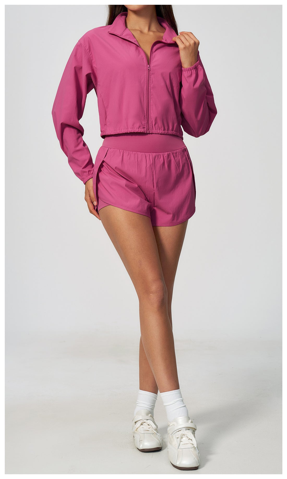 Cropped Windbreaker & Shorts Set