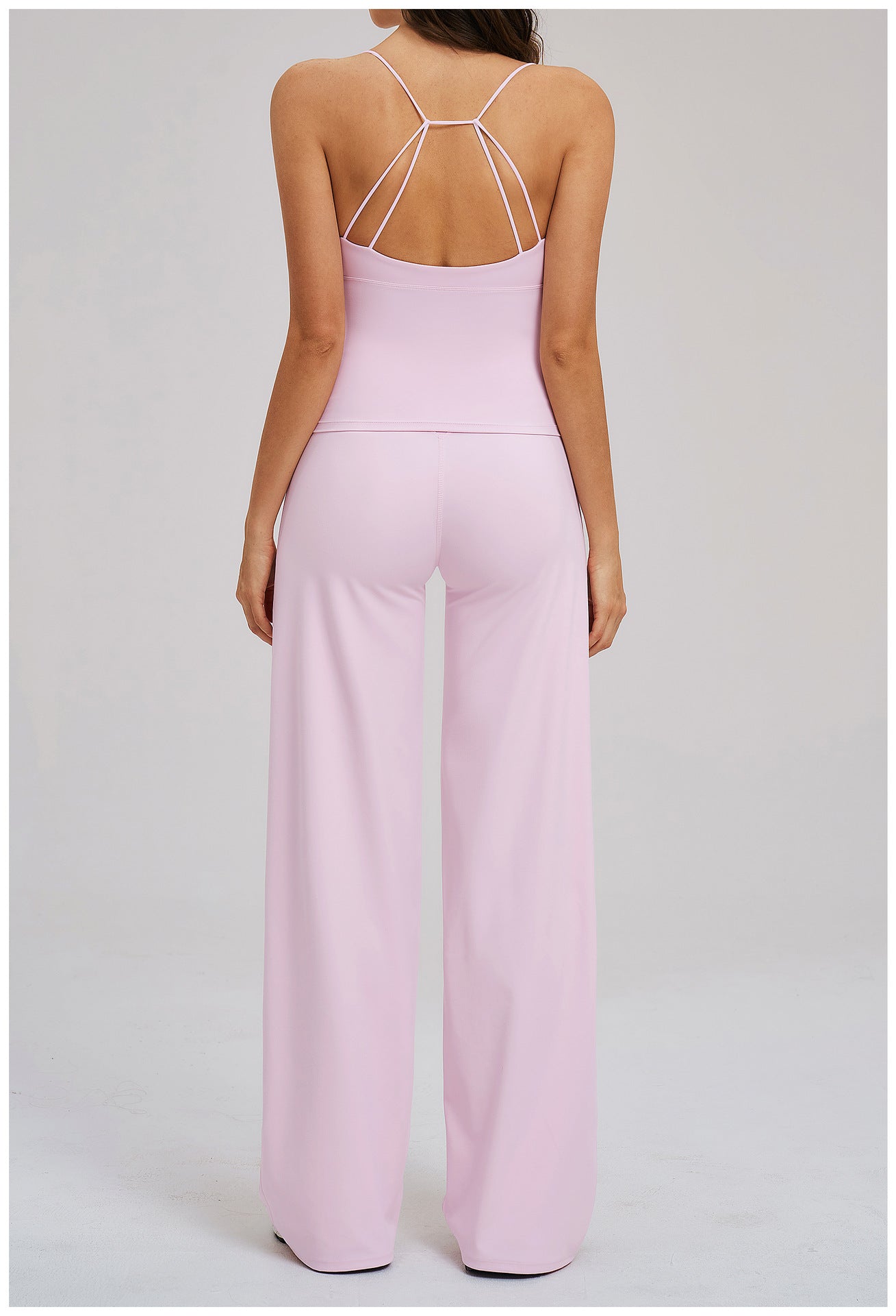 V-Neck Cami Top & Straight-Leg Pants Set