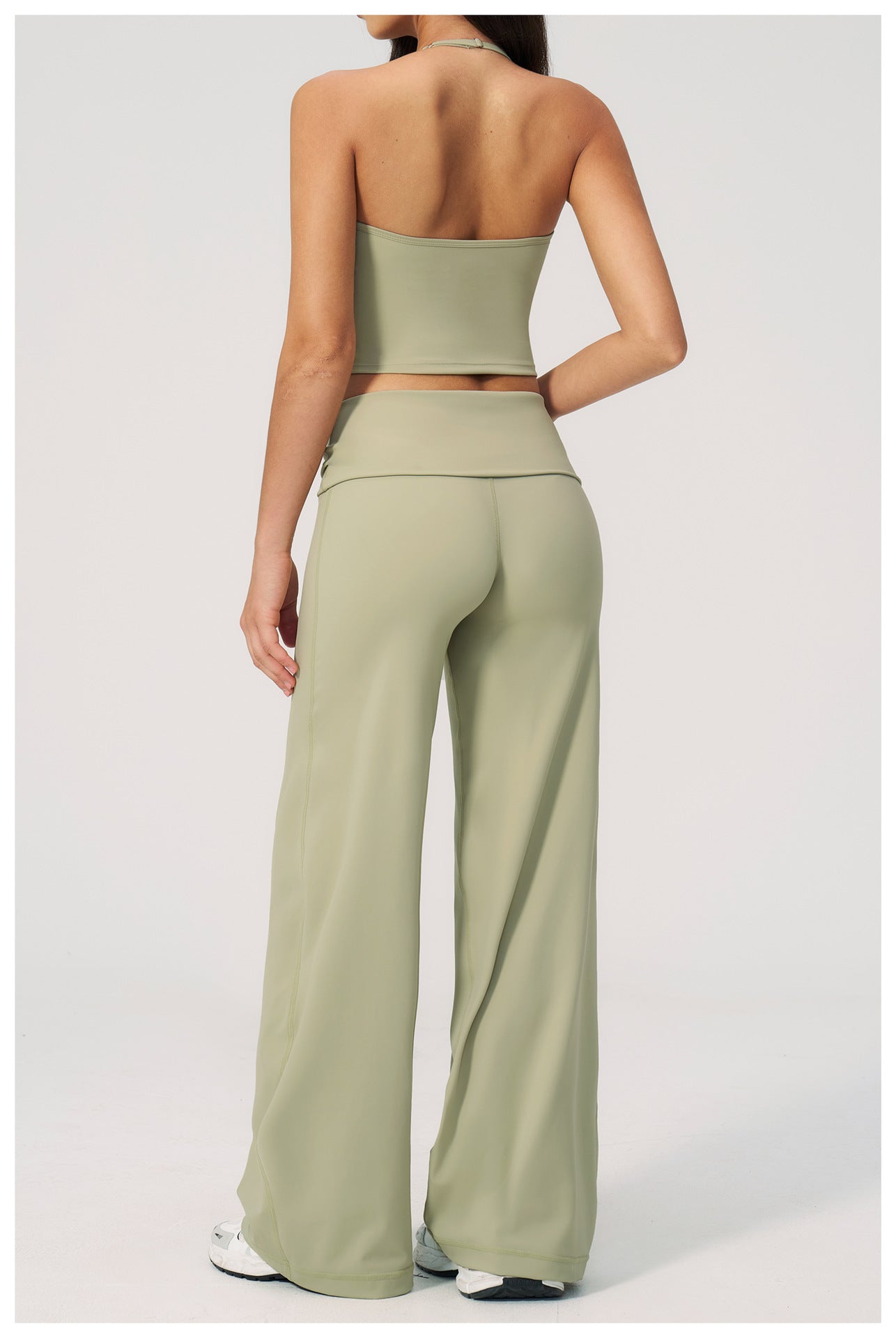Halter Crop Top & Wide-Leg Pants Set (Style 2)