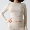 Cotton Jersey Long Sleeve Crop Top (Style 2)
