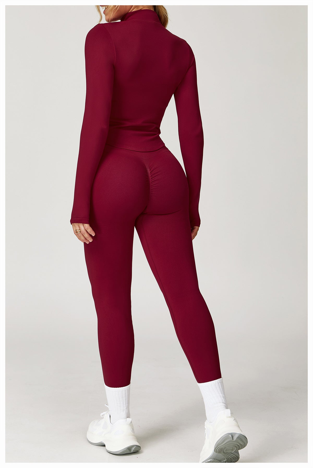 Zip-Up Long Sleeve Crop Yoga Jacket