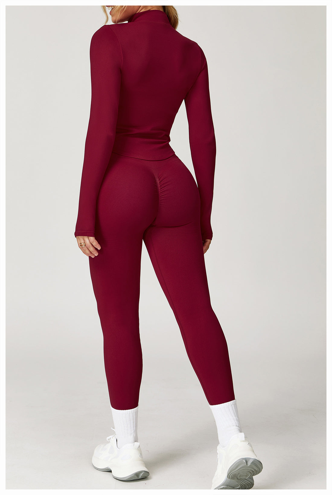 Zip-Up Long Sleeve Crop Yoga Jacket