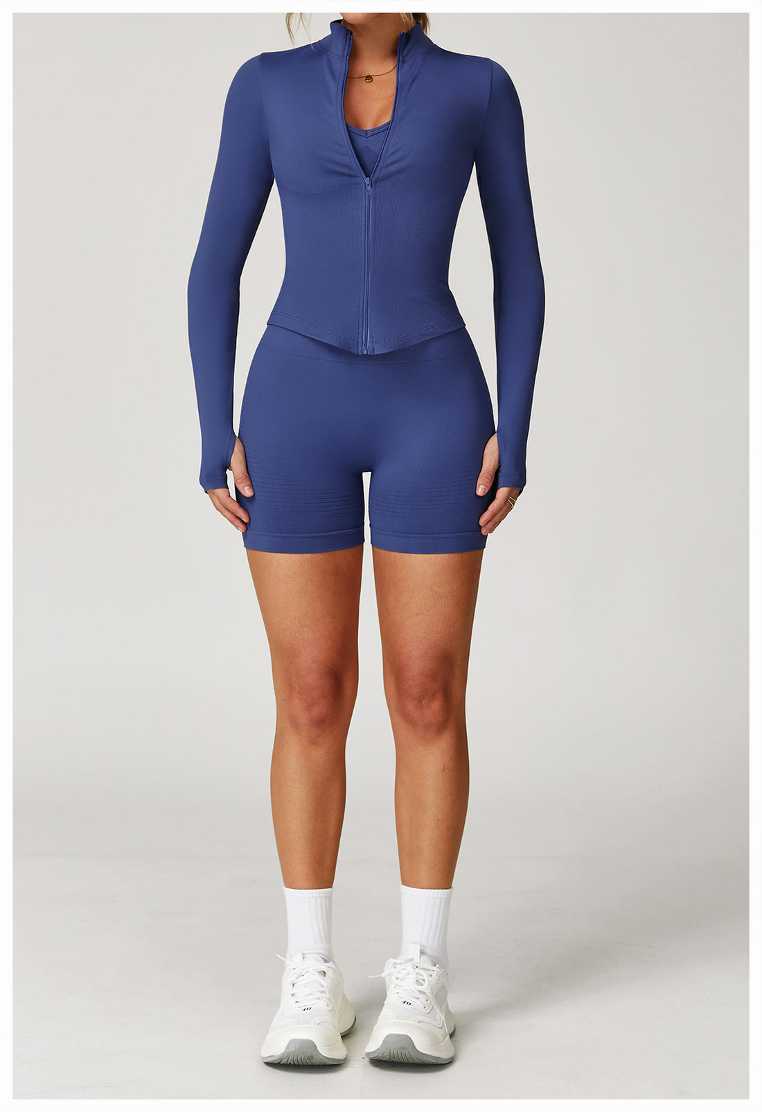 Zip-Up Long Sleeve Crop Yoga Jacket