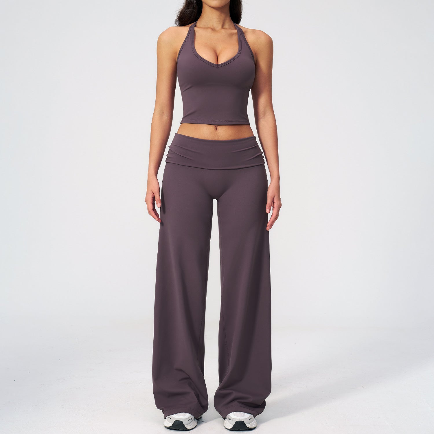 Crossover Strapless Fitted Back Workout Set Fitness High-Waisted Casual Running Yoga Set eprolo