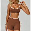 Strappy Backless Bra & Bike Short Set