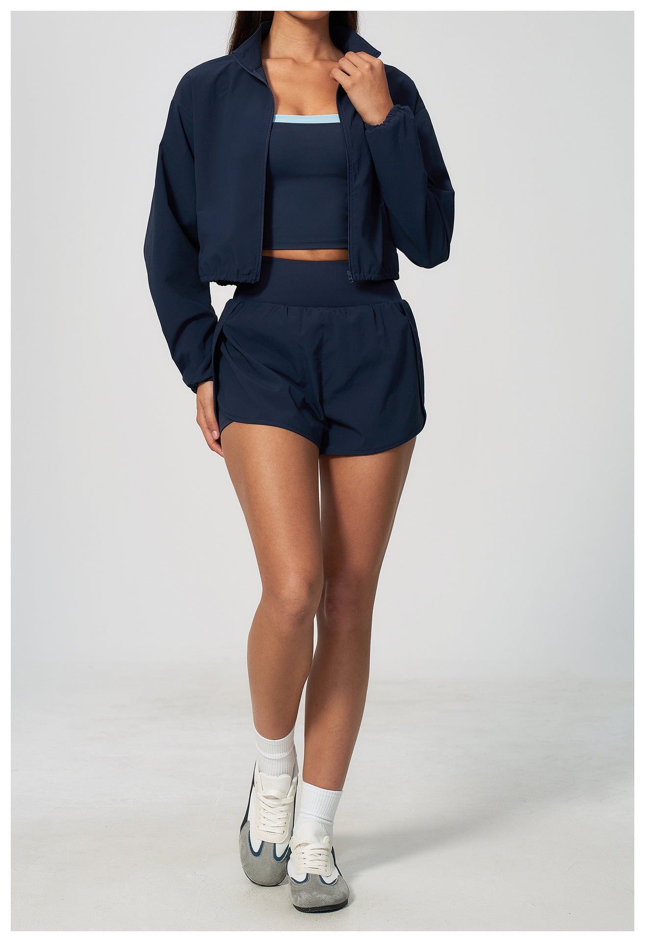Cropped Windbreaker & Shorts Set