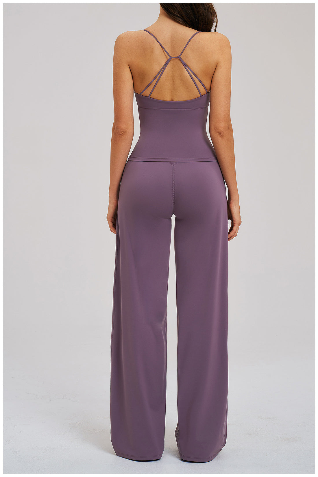 V-Neck Cami Top & Straight-Leg Pants Set