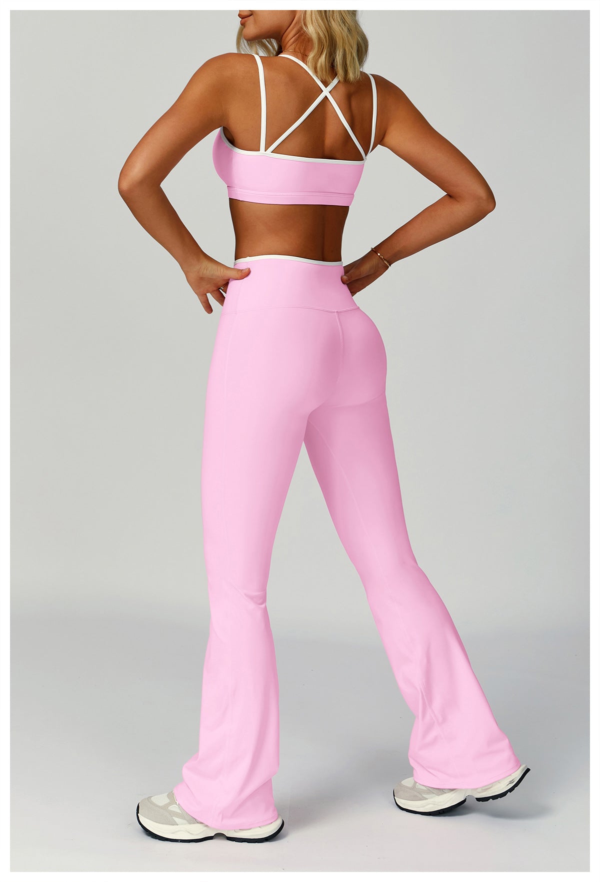 Strappy Backless Bra & Bike Short Set