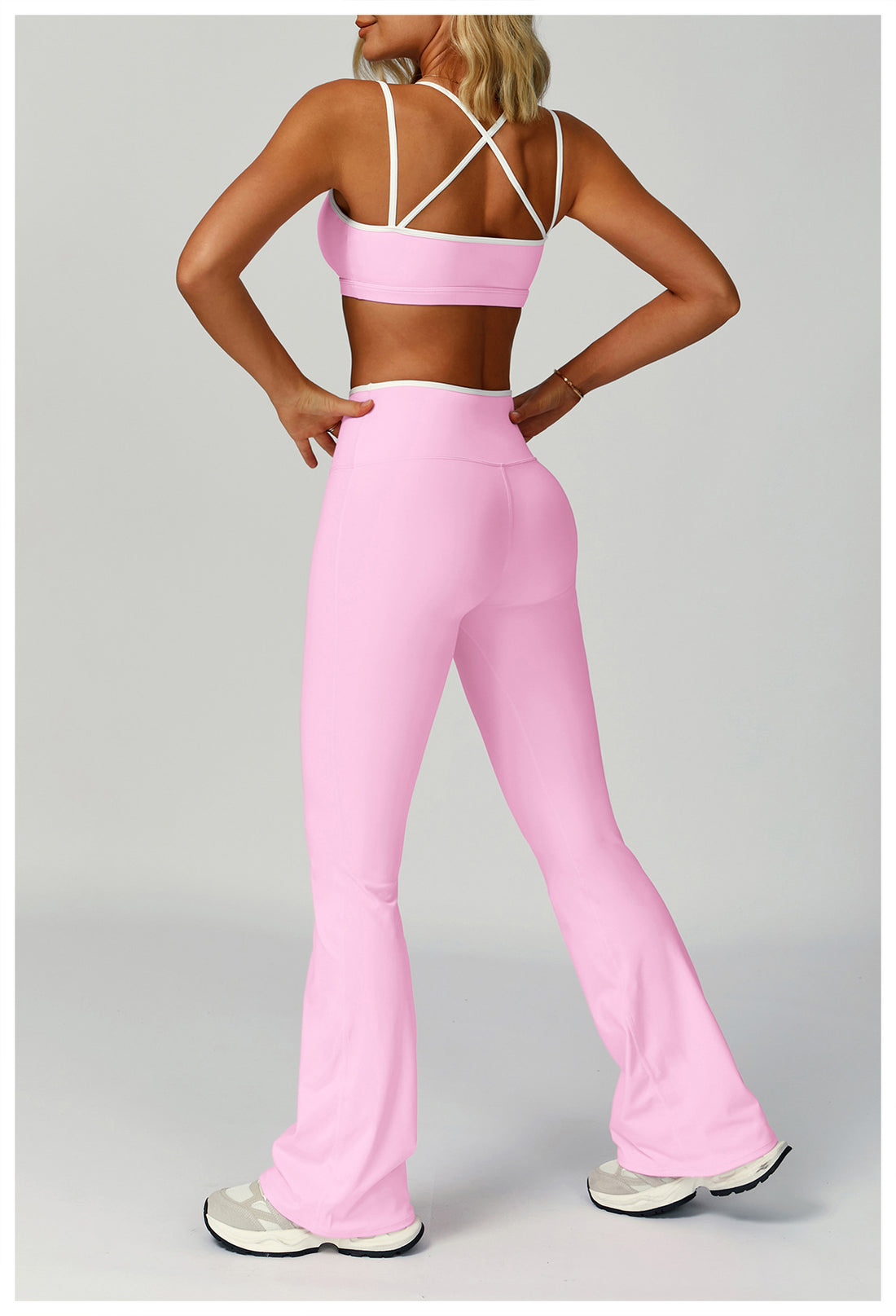 Strappy Backless Bra & Bike Short Set