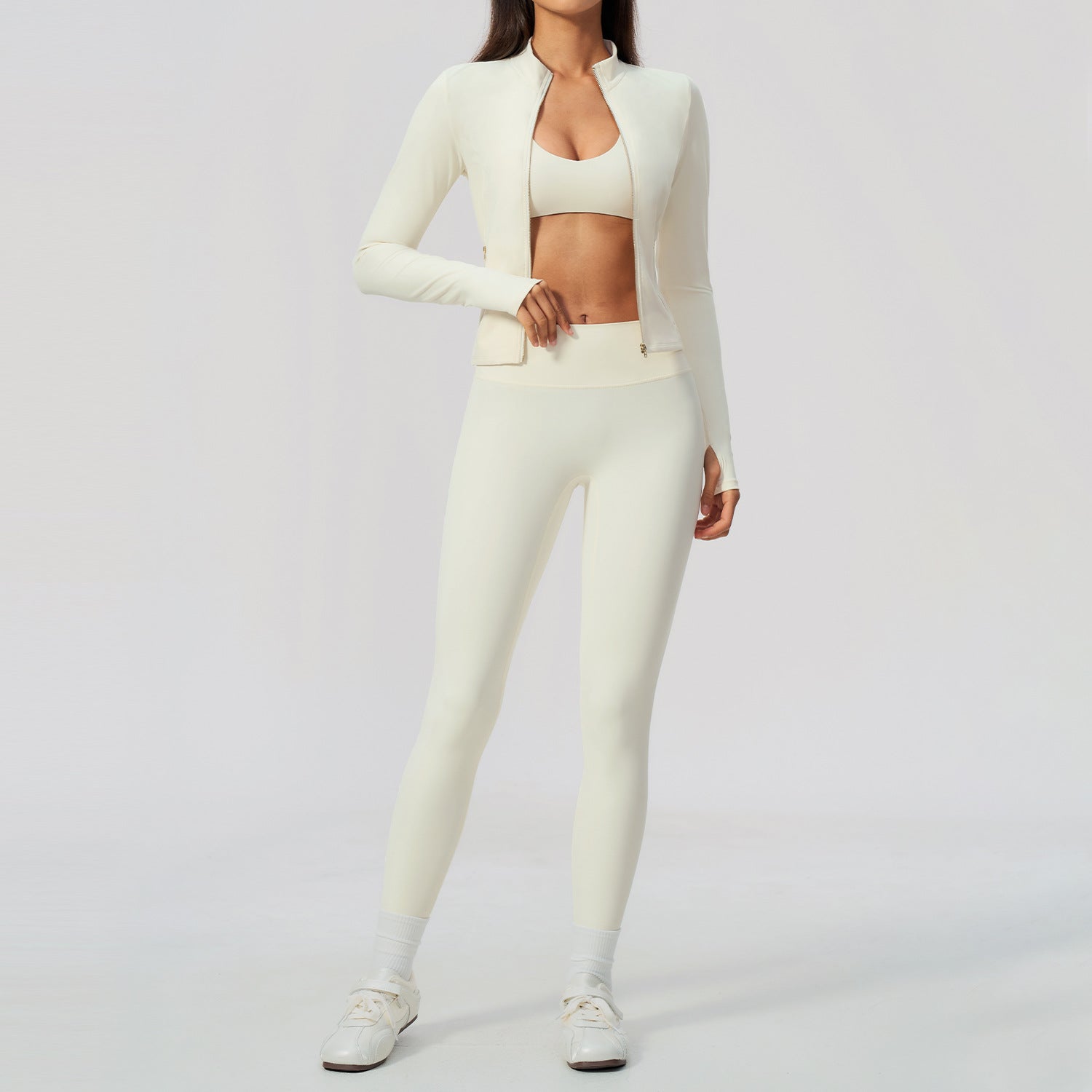 Fitness Set Sport Jacket Slim Fit Fashion Quick-Dry Outdoor Yoga Wear 3-Piece Set eprolo