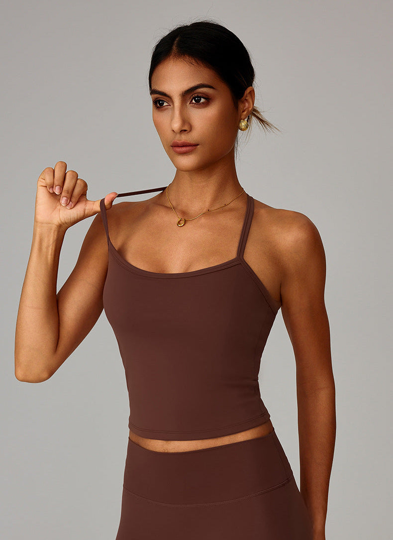 Strappy Racerback Cropped Cami Tank