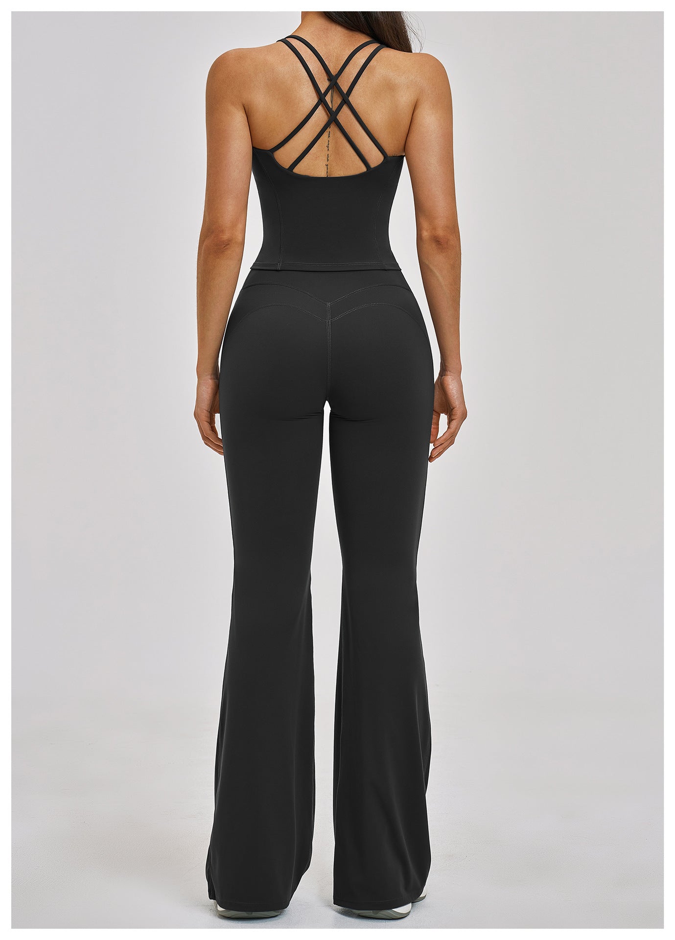 Cross-Back Bra & Flared Pant Yoga Set